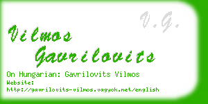 vilmos gavrilovits business card